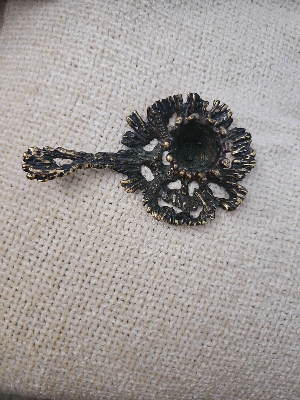 Vintage Solid Brass Candle Holder For Taper Candle. Jerusalem.